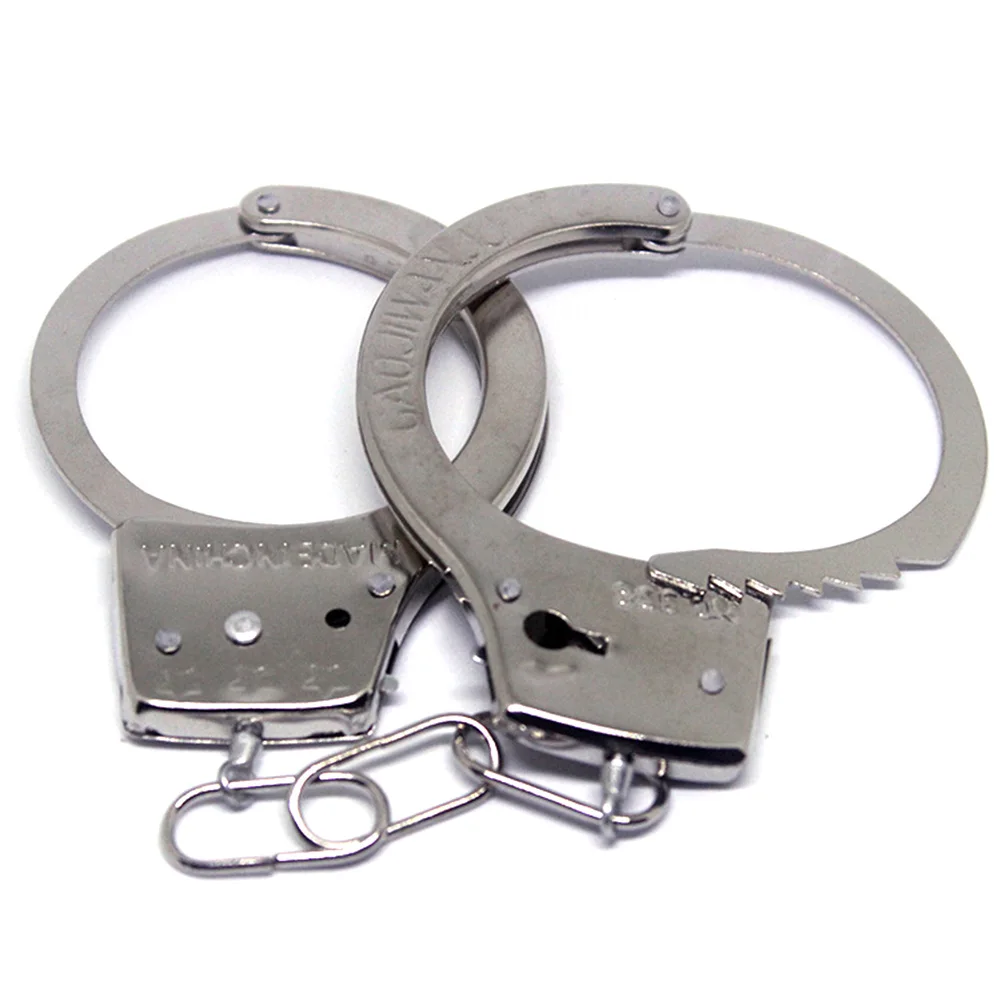 Дети мальчик ролевые игры Серебряные Металлические наручники с ключами полицейские ролевые принадлежности для косплея полицейские игрушки