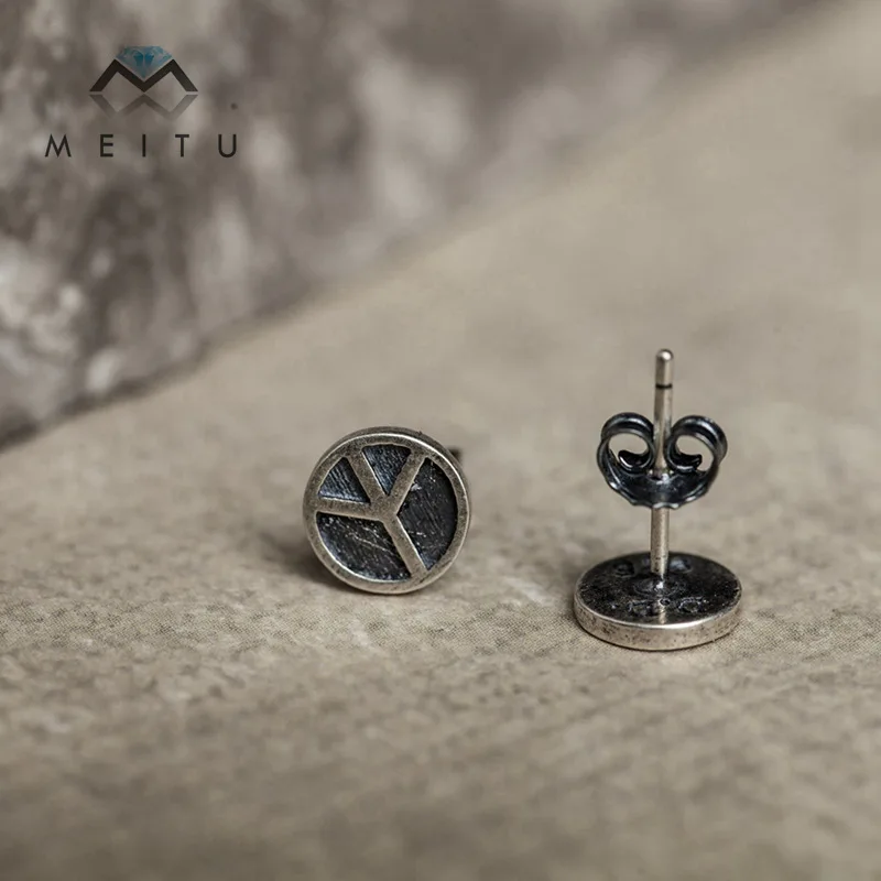

Real Sterling S925 Silver Lightning Fashion Vintage earrings for Women Men birthday present jewelry style ear stud E-94