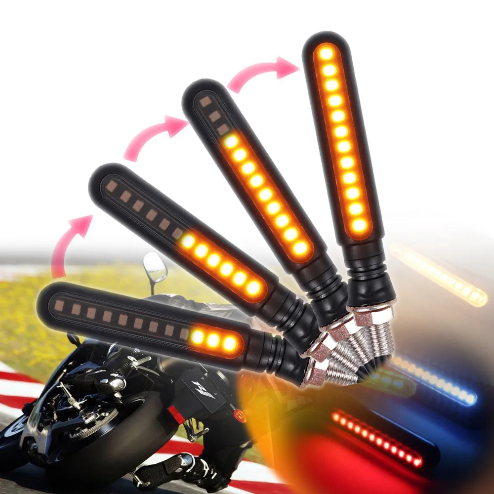 

24LED Two-color Motorcycle Indicator Running Mode Turn Signal Light Street Running Locomotive Brake Daytime Light Accessories