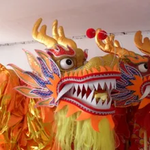 Взрослый игрок Размер 4 позолоченный Китайский дракон танец Дракон Китайский народный фестиваль праздник костюм дракона