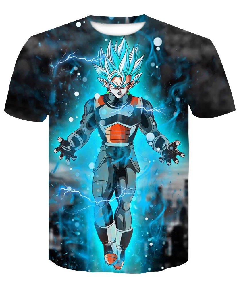 3D футболка с принтом Dragon Ball Z Goku Super Saiyan God, красная и синяя футболка с принтом Vegito футболка с рисунком летняя футболка, S-4XL