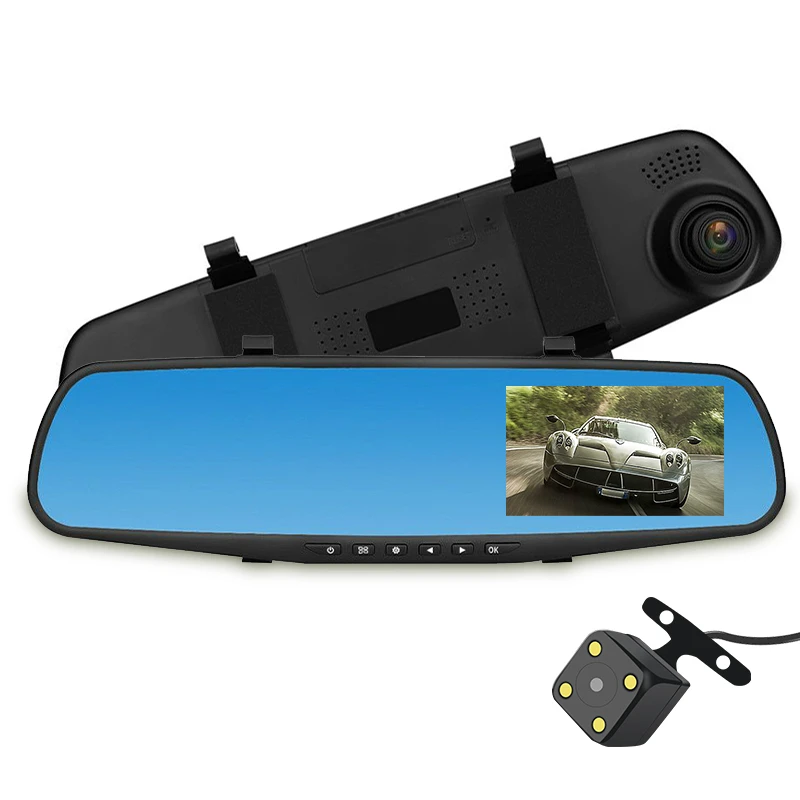 

Car Mirror Camera Video Recorder Camera Car Dvr Hd Mirror Dash Cam Rearview Mirror Camera Dual Lens Registrator with Two Cameras