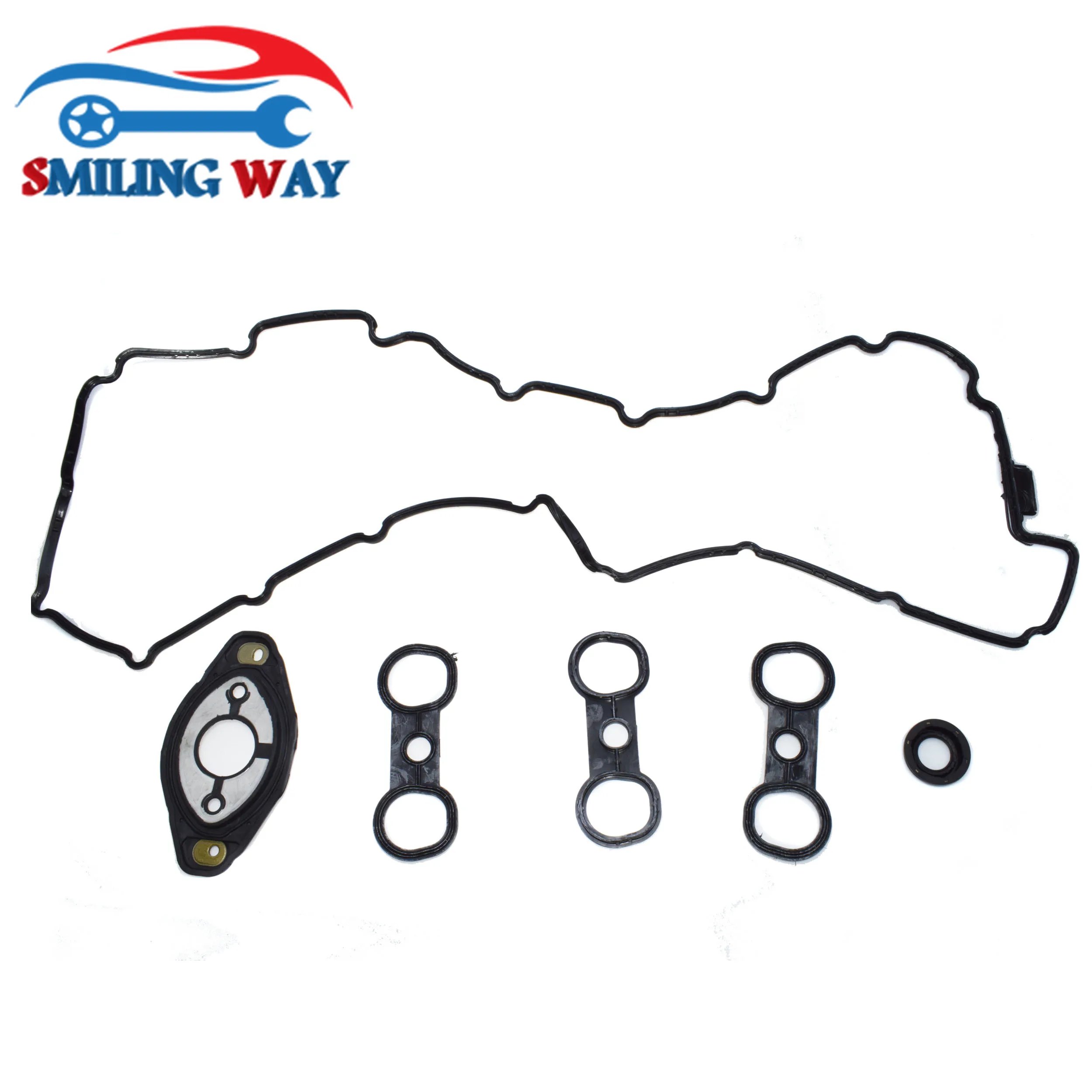 SMILING WAY Valve Cover Gasket & Spark Plug Tube Seal For BMW N52 128i