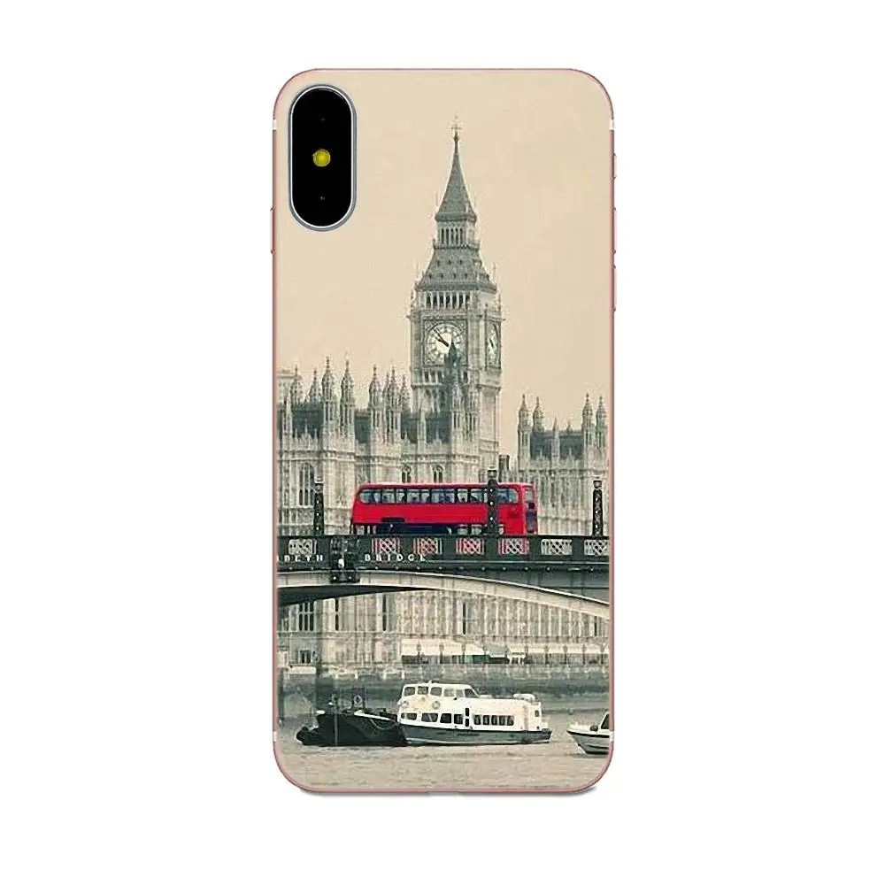 Мягкий чехол для телефона Лондонский автобус Англия телефон Huawei P8 P9 P10 P20 P30 Mate 7 8 9