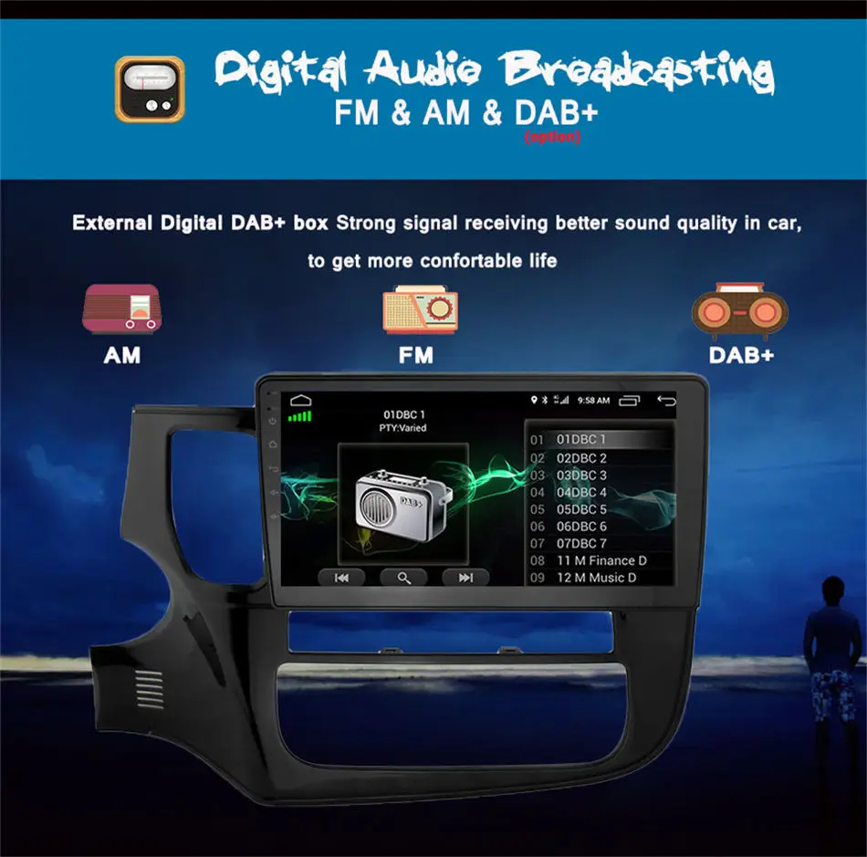 Best 10.1" Android 9.0 Octa Core Car GPS for Mitsubishi Outlander 2013-2018 DVD Player Stereo Auto Radio Head unit Multimedia Video 4