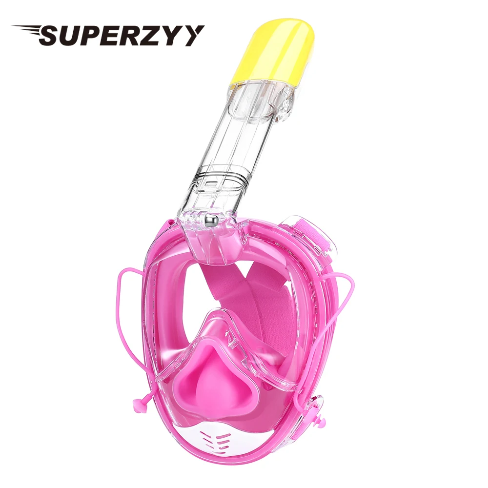SOFT NOSE Diving Mask Full Face Scuba Mask One-piece Gasbag Anti-fog Snorkeling for Kids Adults