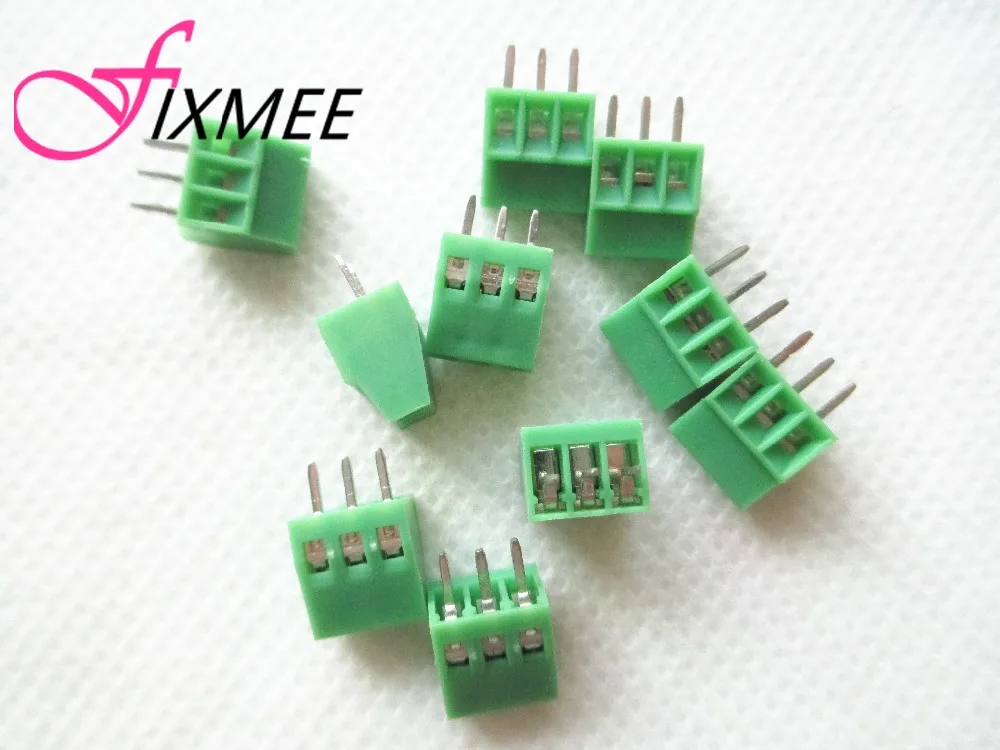 

Fixmee 10pcs 3 Poles/3 Pin 2.54mm PCB Universal Screw Terminal Block Connector