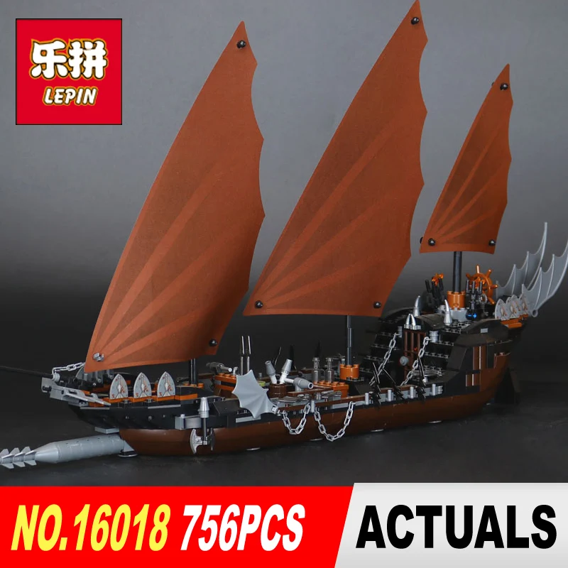 

Lepin 16018 Genuine New The lord of rings Series 756pcs The Ghost Pirate Ship Set Building Block Brick Toys 79008 children gifts