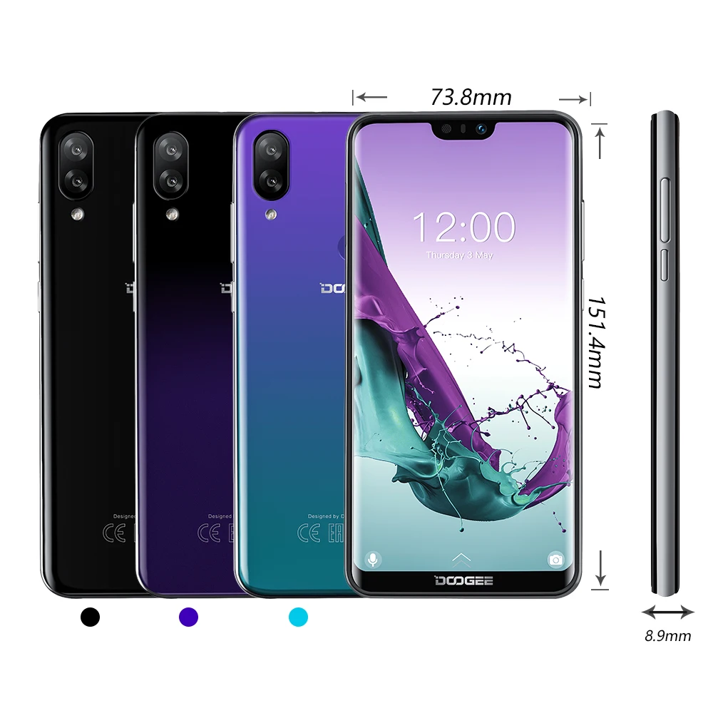  DOOGEE N10 mobile Phone 5.84inch FHD+ 19:9 Display 16.0MP Octa-Core 3GB RAM 32GB ROM Front Camera 3
