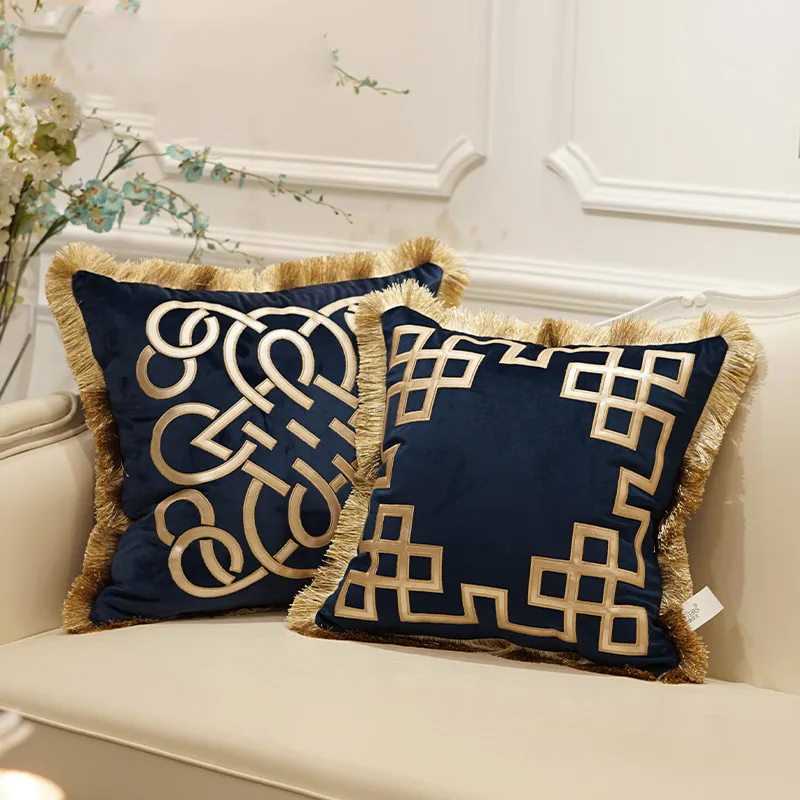 European Embroidered Luxury Cushion Cover Decorative Throw Pillow Case Sofa Office Home Decor