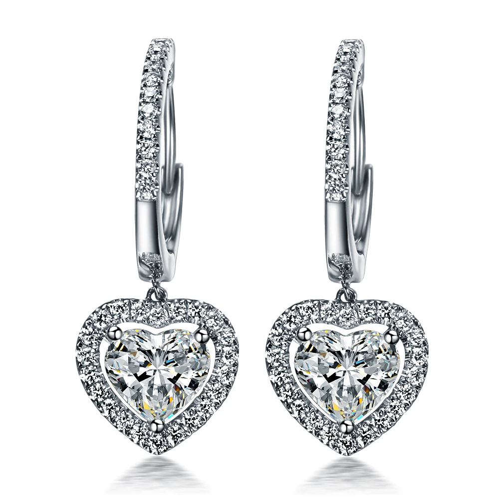 Elegant Love Earrings For 1 5ct Piece Female Hooked Stud Elegant Love Earrings For 1 5ct Piece Female Hooked Stud 925 Sterling Silver Platinum Plated Jewelry In From Accessories On