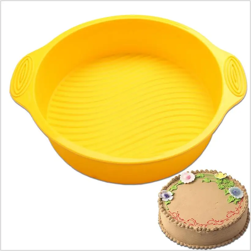

9 Inch Multicolor Silicone Cake Mold DlY Round Shape 3D Baking Tools Bakeware Maker Mold Tray Baking Fast Shipping 667