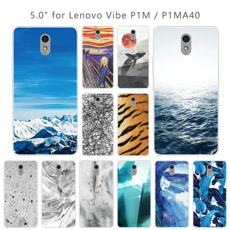 Phone Case For Lenovo P1M Vibe Slim Soft Silicon TPU Landscape Back Cover Fundas P1 M |