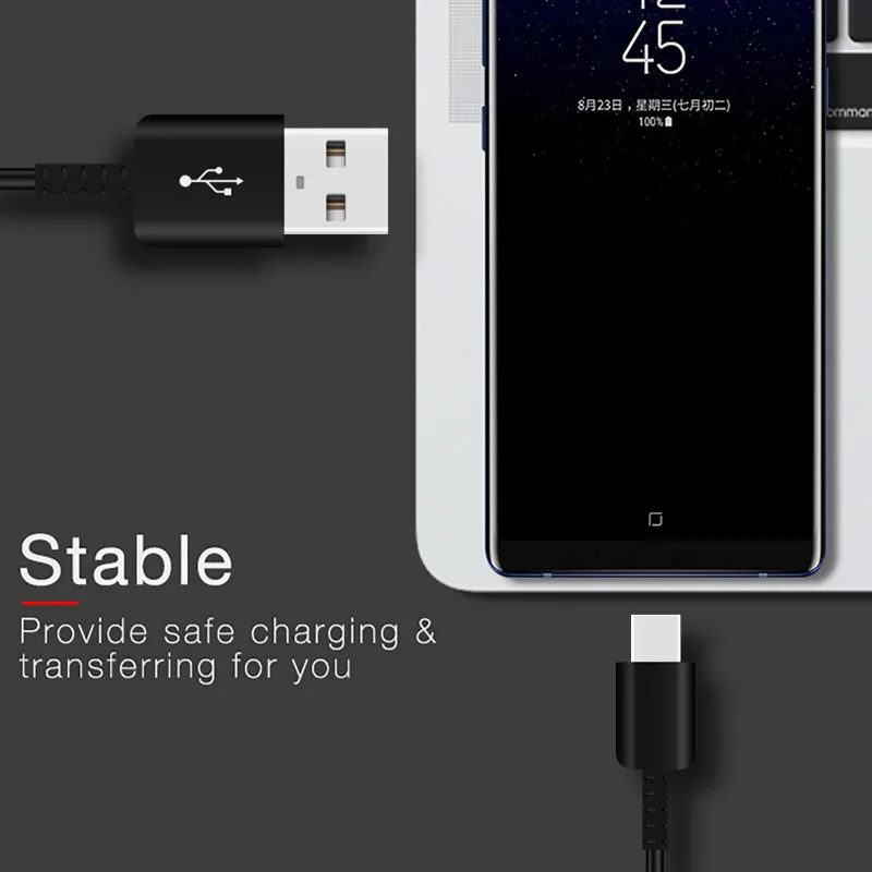 S9 плюс Samsung для usb кабеля типа C быстрой зарядки в мобильный телефон кабели 1 2 м