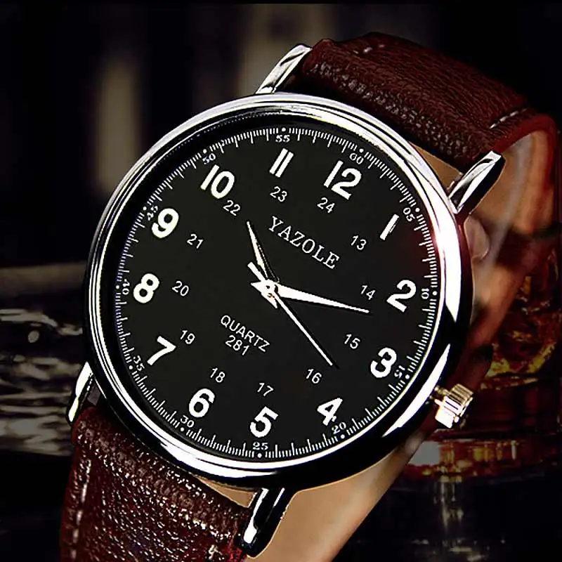 Cheap Business Man Watches PU Leather Male Wrist Watches Luxury Quartz