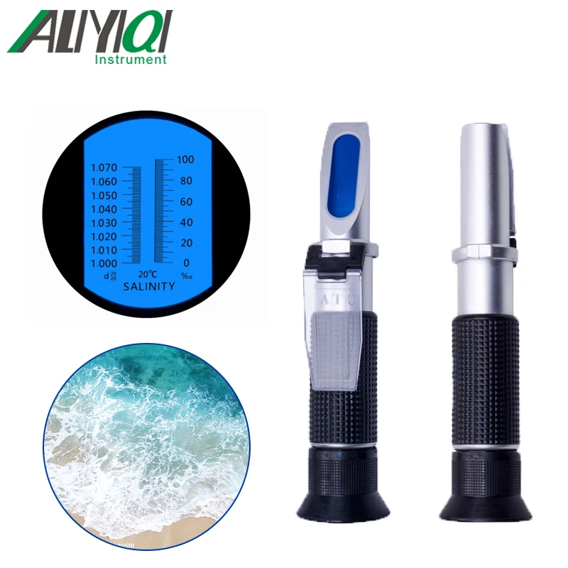 

Hand Held refractometer Sea Salinity meter Salinity: 0~28% 0.2% ATC salt water concentration Aquarium