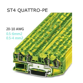 

10pcs ST4-QUATTRO-PE Phoenix Type Din Rail Ground Universal Spring Quick Connector United Modular Terminal Block ST4QUATTRO-PE
