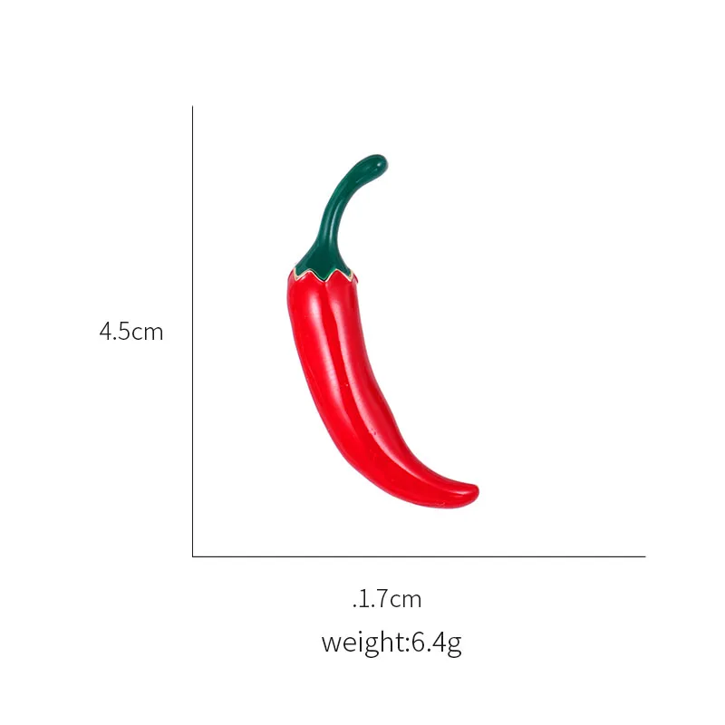 

baiduqiandu Gold Color Plated Enameled Red Cayenne Pepper Brooch Pins for Women
