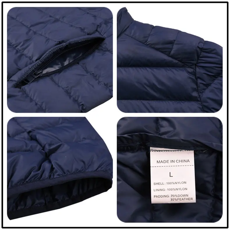 Customized White Duck Down Jacket Men Winter Ultralight Light Male Parka Coats Man Brand Clothing Water Resistant Outwear Autumn11
