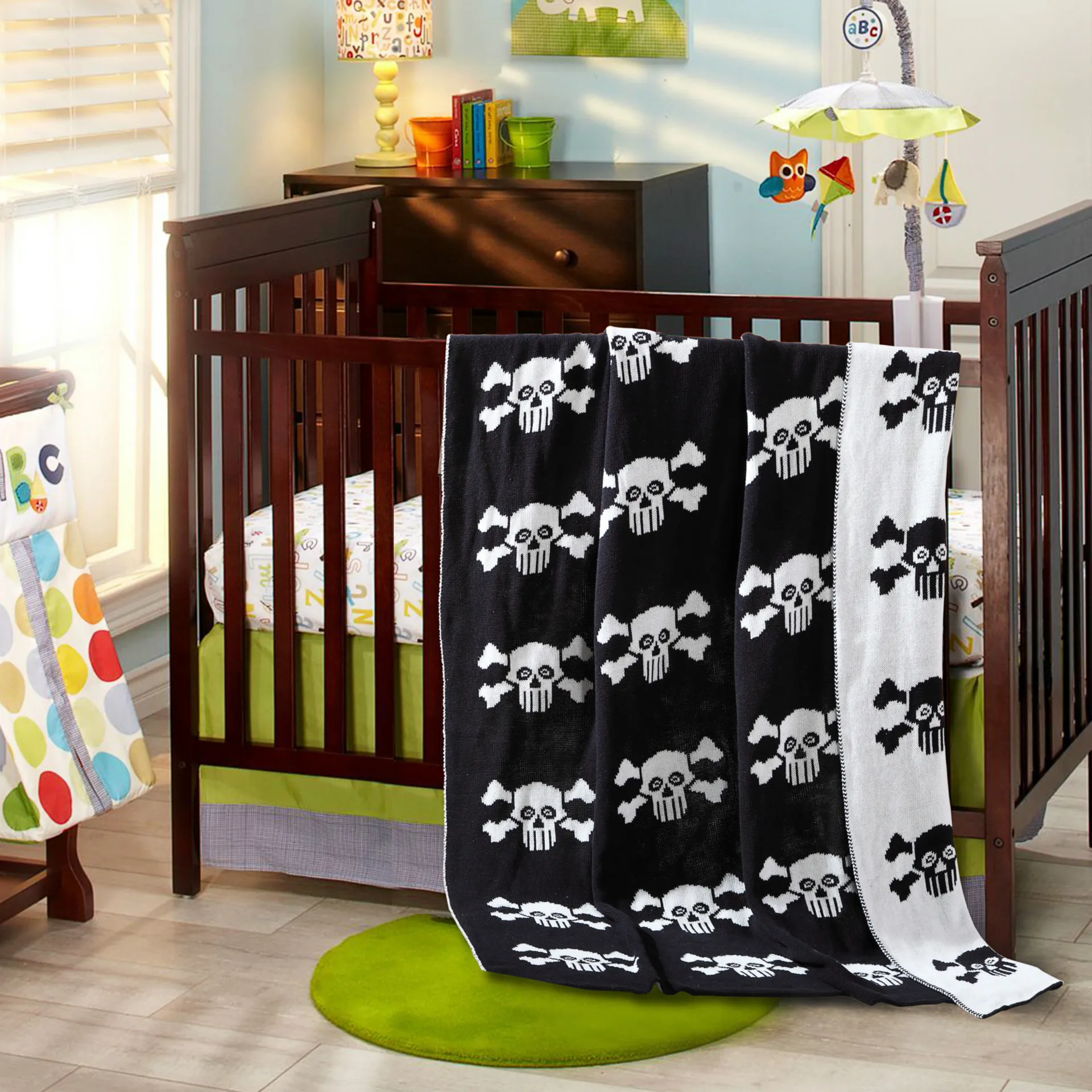 WARM TOUR Free Shipping Blanket Knitted Cotton Blanket Carters White