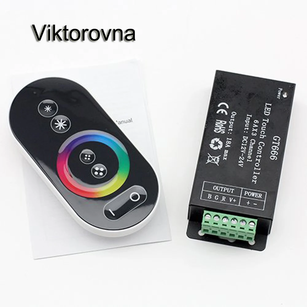 

Viktorovna DC 12V-24V 18A RGB Magic RF Touch Music Sound Sensor Remote Strip Controller for 3528 5050 RGB LED Strip Light