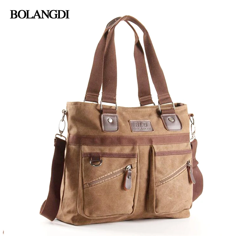 

BLD Brand Vintage Men Messenger bags Male Business Canvas Laptop Bag Men's Shoulder Tote Travel Bag Fashion Briefcase