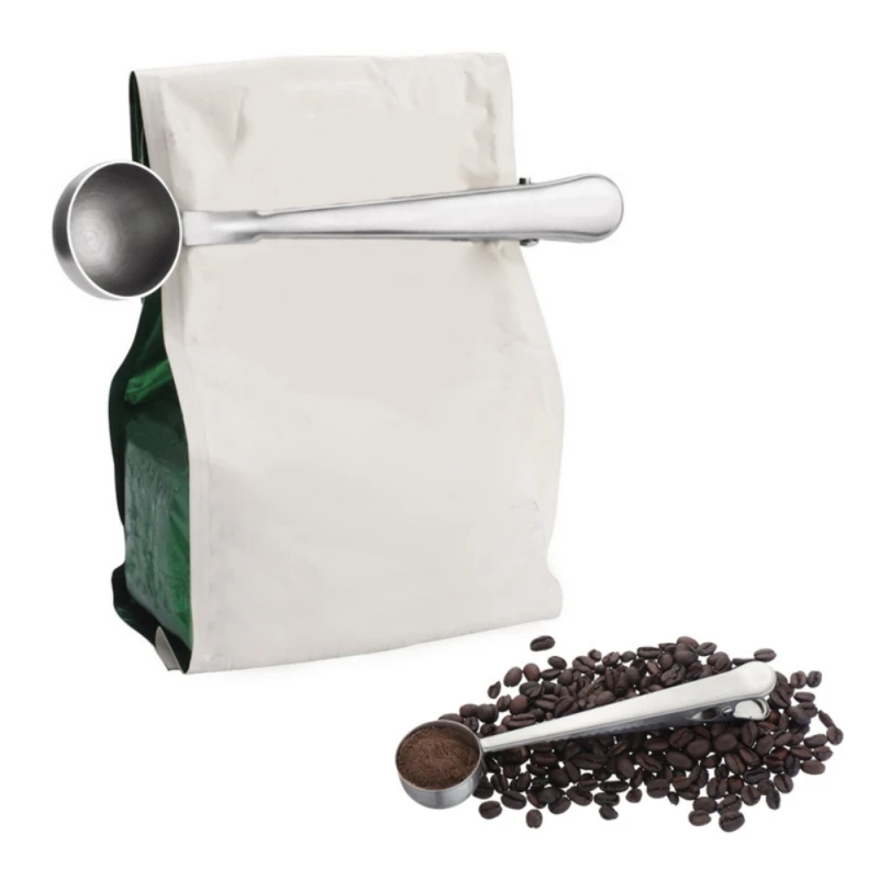 

Stainless Spoon Coffee Scoop With Bag Clip Tea Coffee Measuring Cup Coffee Scoop Spoon Portable Measuring Spoons Kitchen Tools