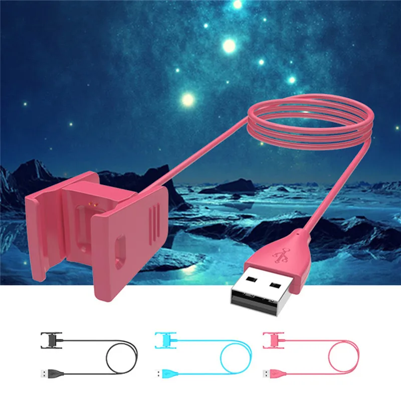 

3 colors Replaceable USB Charger For Fitbit Charge2 Smart Bracelet USB Charging Cable for Fitbit Charge 2 Wristband Dock Adapter