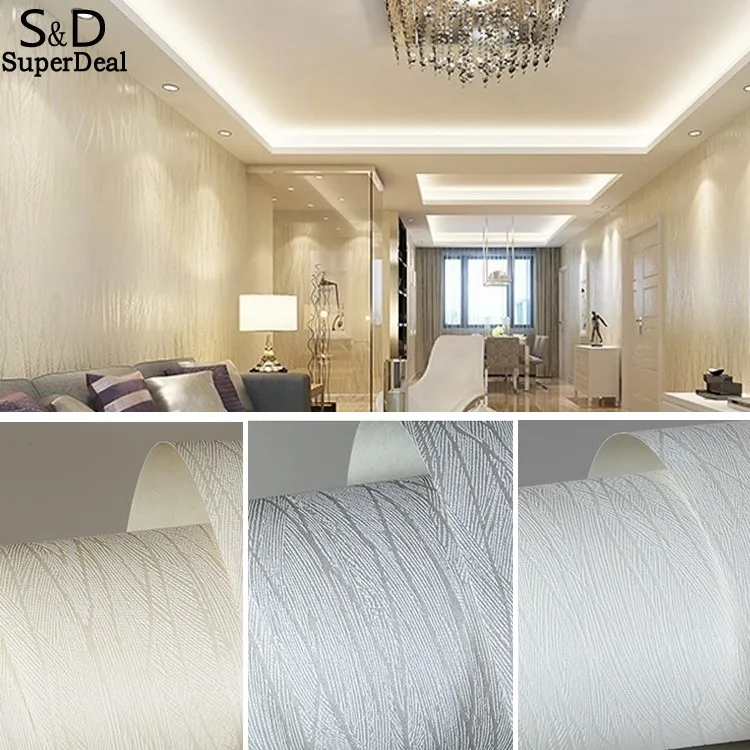 

3D Wallpaper 3D Flocking Non-woven Wallpaper Roll,Living Room TV Wall Paper Roll Floral 10M US Warehouse