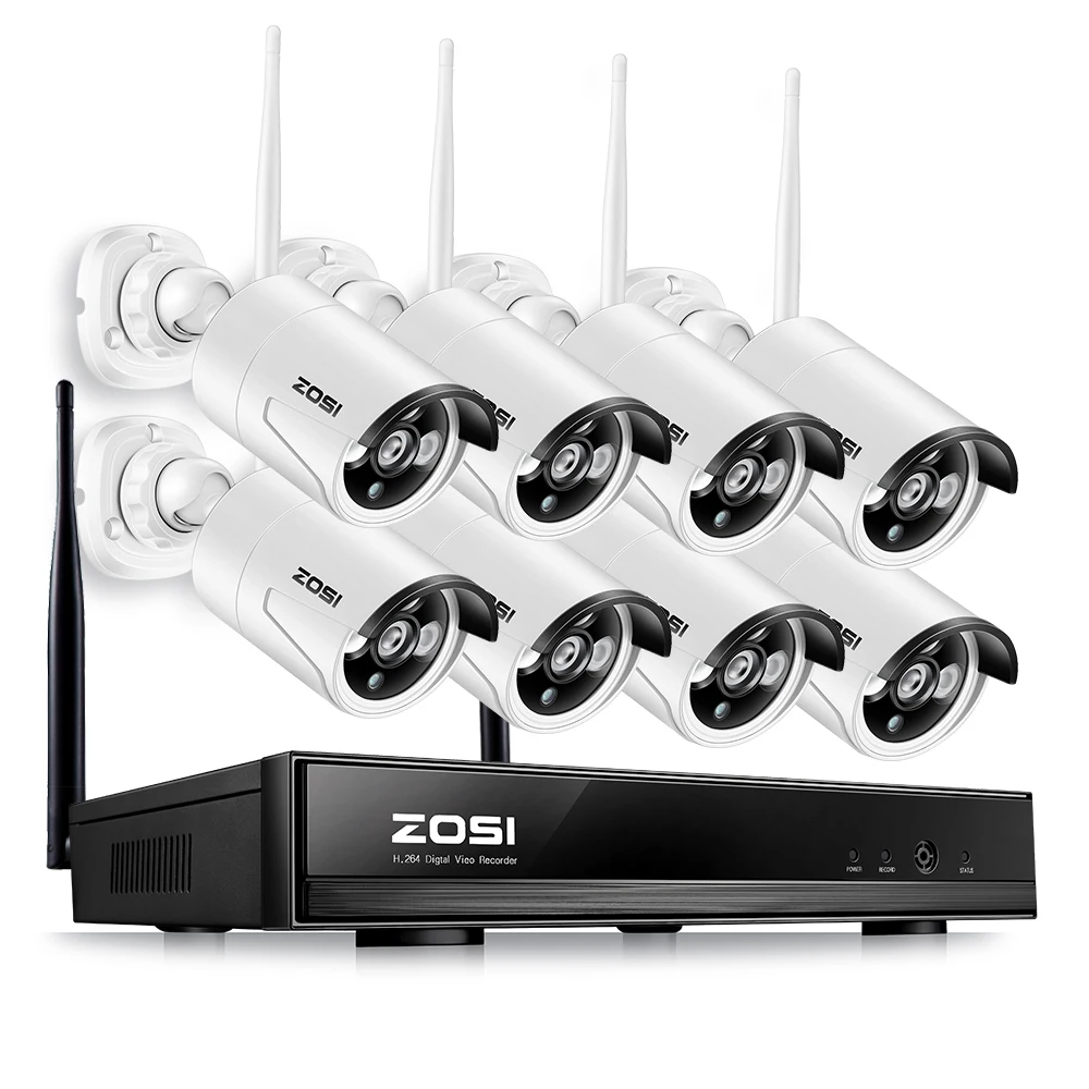 

ZOSI 1080P 8CH Wireless CCTV Camera System 960P IP Camera WIFI NVR Kit Outdoor Security Video Surveillance System