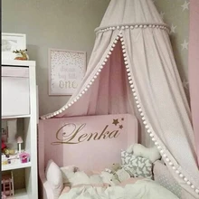 Cotton Baby Room Decoration Balls Mosquito Net Kids Bed Curtain Canopy Round Crib Netting Tent Photography Props Baldachin 245cm crib netting hanging kid bedding round dome bed canopy bedcover mosquito net curtain home tent baby room decoration crib netting