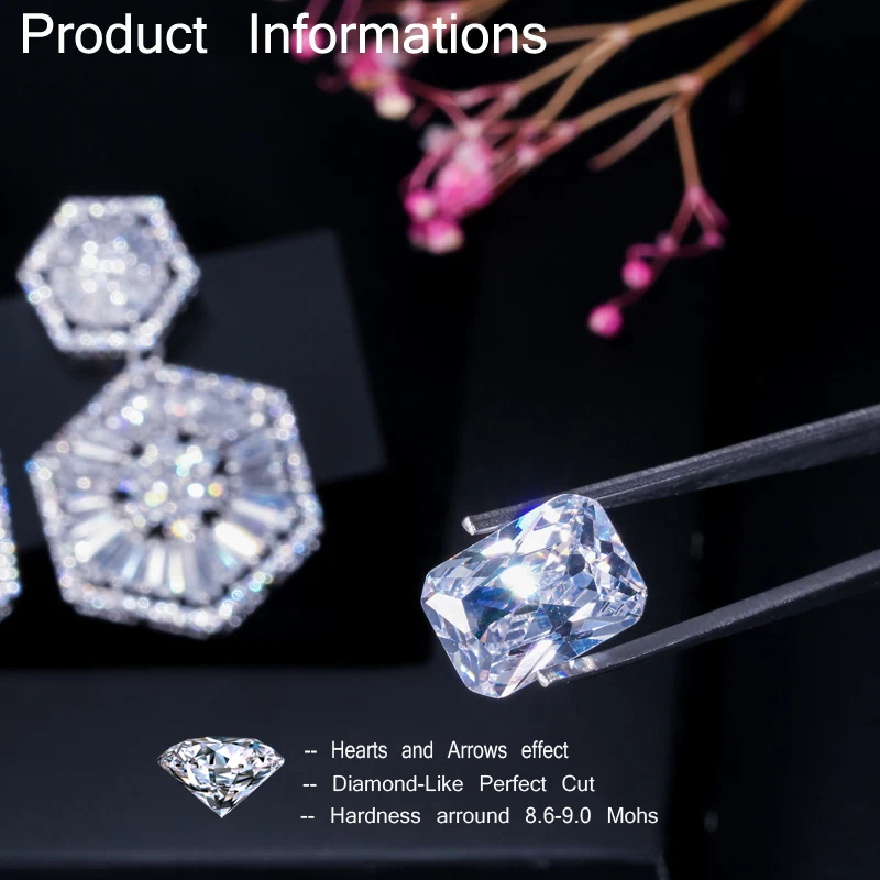 Женские серьги из серебра 925 пробы с фианитом|earrings for|earrings for women weddingluxury cubic zirconia