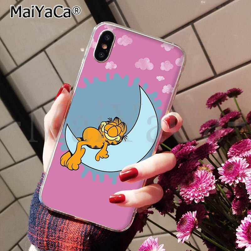 Мягкий силиконовый чехол для телефона из ТПУ MaiYaCa Garfield cat для Apple iPhone 8 7 6 6S Plus X XS MAX 5 5S SE XR - Цвет: A5