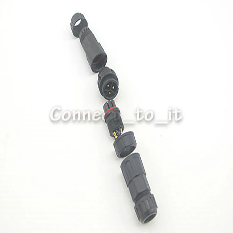 Led Conector M19 3 полюсный водонепроницаемый соединитель контактный штыревой разъем к