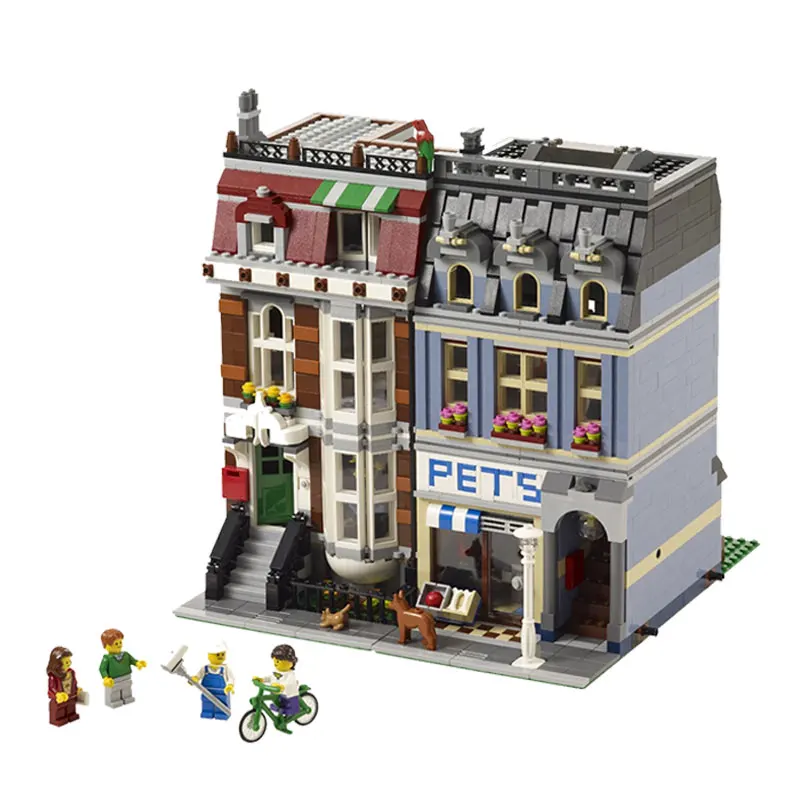 City Street Creator Pet Shop Supermarket Model font b LEPIN b font 15009 2082pcs Building Block