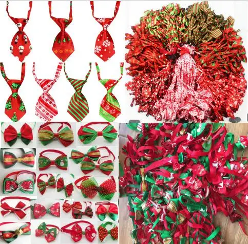 

(100pc/lot) Christmas Dog Ties Pet Cat bowtie Neckties Accessories Dog Holiday Grooming products Supplies mix 2 model Y107-2