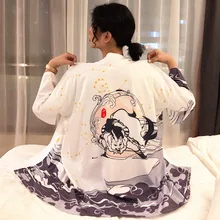 Женские топы лето японские модные кимоно костюм самурая кимоно каратэ хаори Obi уличная японская кимоно юката FF2135