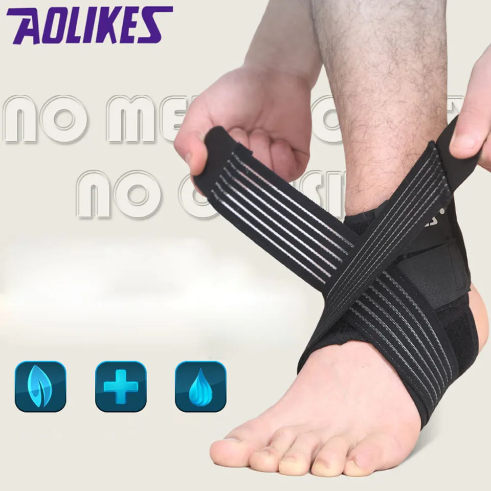AOLIKES, 1 пара, защита щиколотки, Спортивная эластичная повязка для лодыжки, фиксатор лодыжки, защита для ног, спортивная экипировка, тренажерный зал