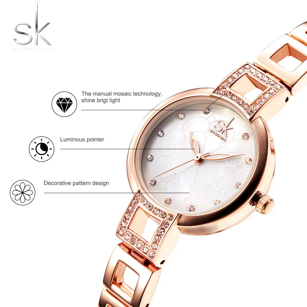 

Shengke Women's Watch Fashion Bracelet Wrist Watches Top Luxury Brand Girl Watch Formal Dress Clock For Female Montre Femme 2018
