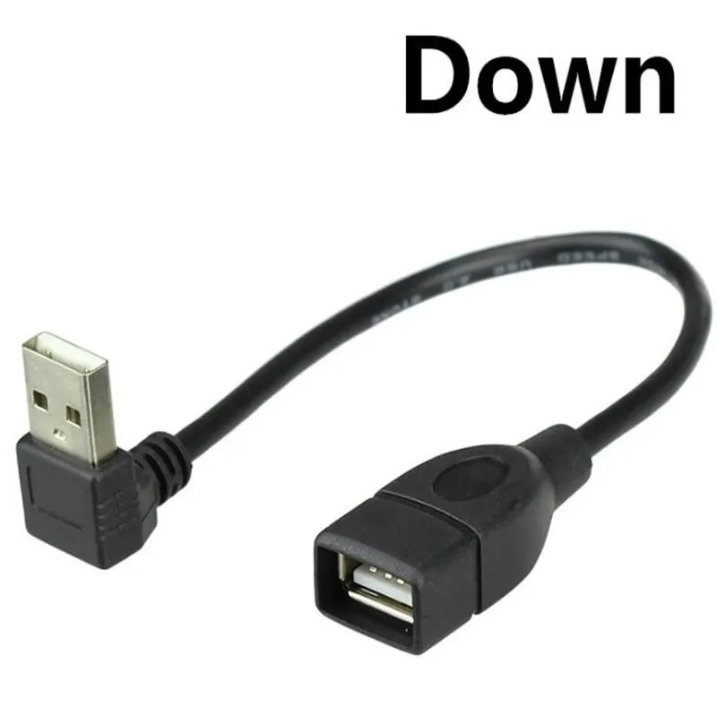 25 см USB 2 0 мужчина к женскому 90 Угловой Удлинительный адаптер Кабель