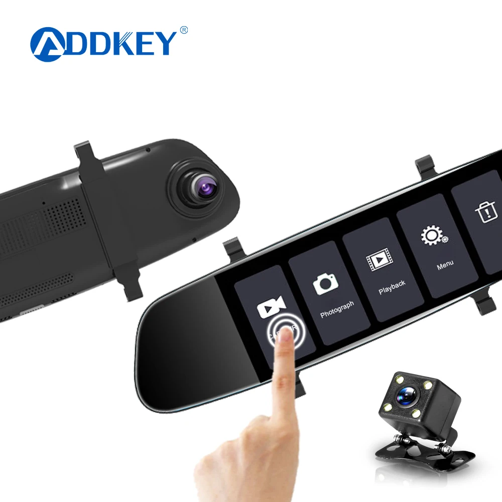 Addkey 7 дюймов Сенсорный экран Видеорегистраторы для автомобилей Двойной объектив