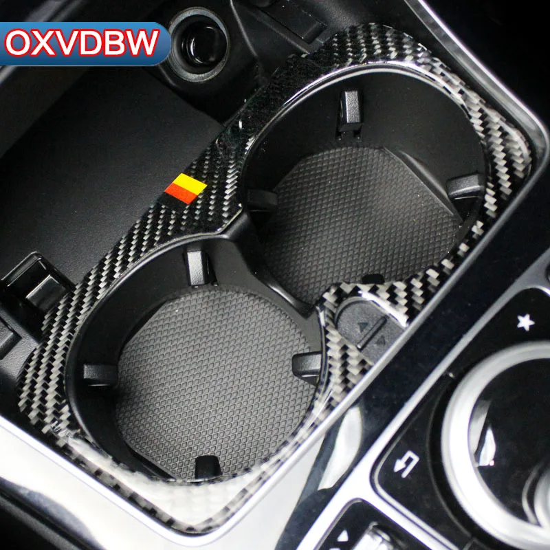 Carbon Fiber Water Cup Holder Frame Trim For Mercedes Benz C Class W205 C200 GLC
