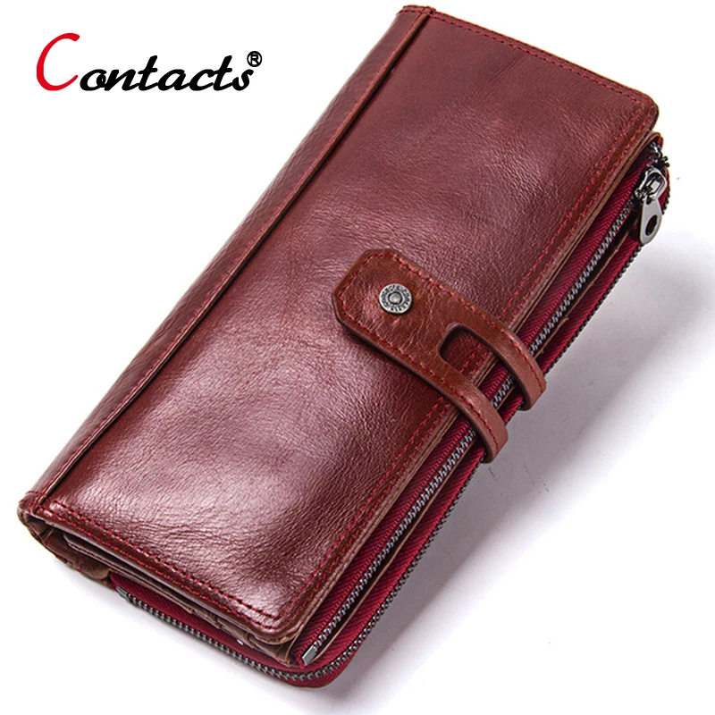 Мужской кошелек из натуральной кожи Contact's Женский для монет карт мужской клатч
