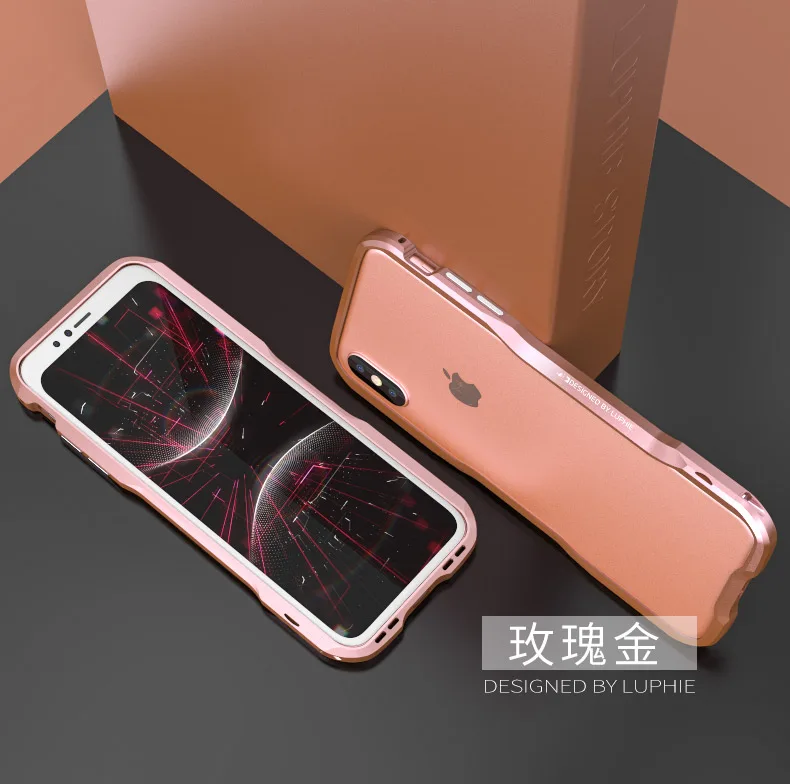 Для Iphone X XR XS MAX Luxuy металлический бампер оригинальный Luphie изогнутые металлические