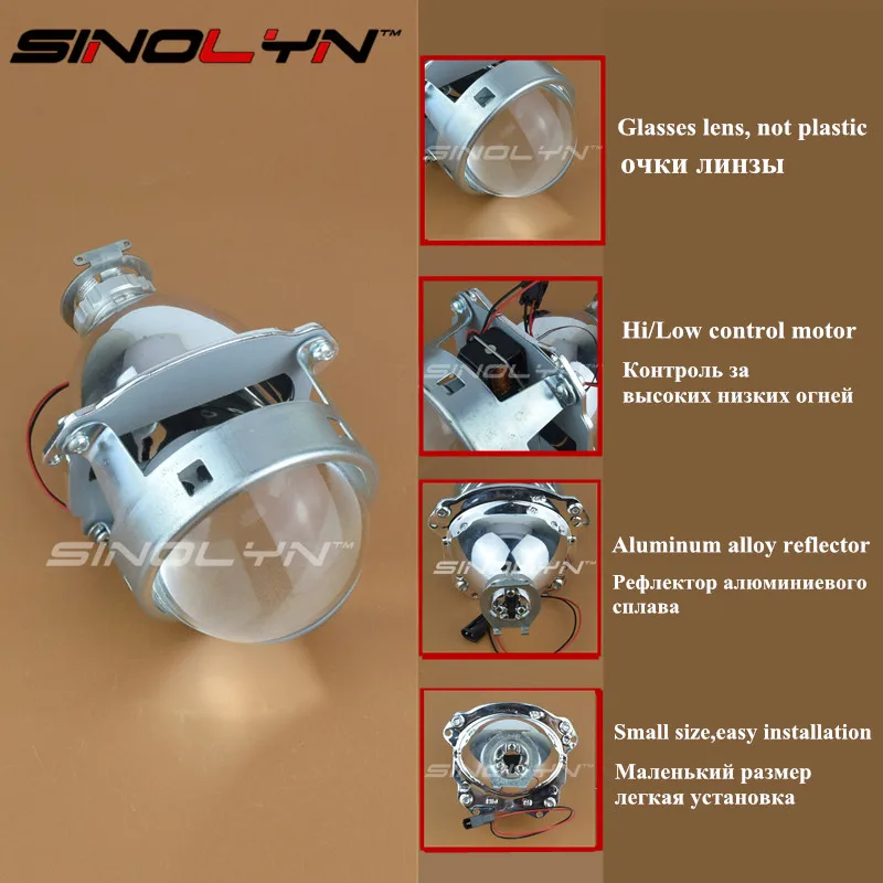 Sinolyn проектор Биксеноновые линзы для фар 3,0 Pro Leader использование H1 HID ксеноновая лампа для H7 H4 Аксессуары для автомобилей модифицированный стиль