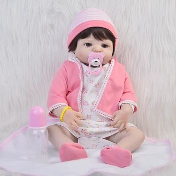

Full Body Silicone Reborn Baby Dolls For kids Playmates 23inch 57 cm bebes reborn Princess Dolls fashion gift for child toys