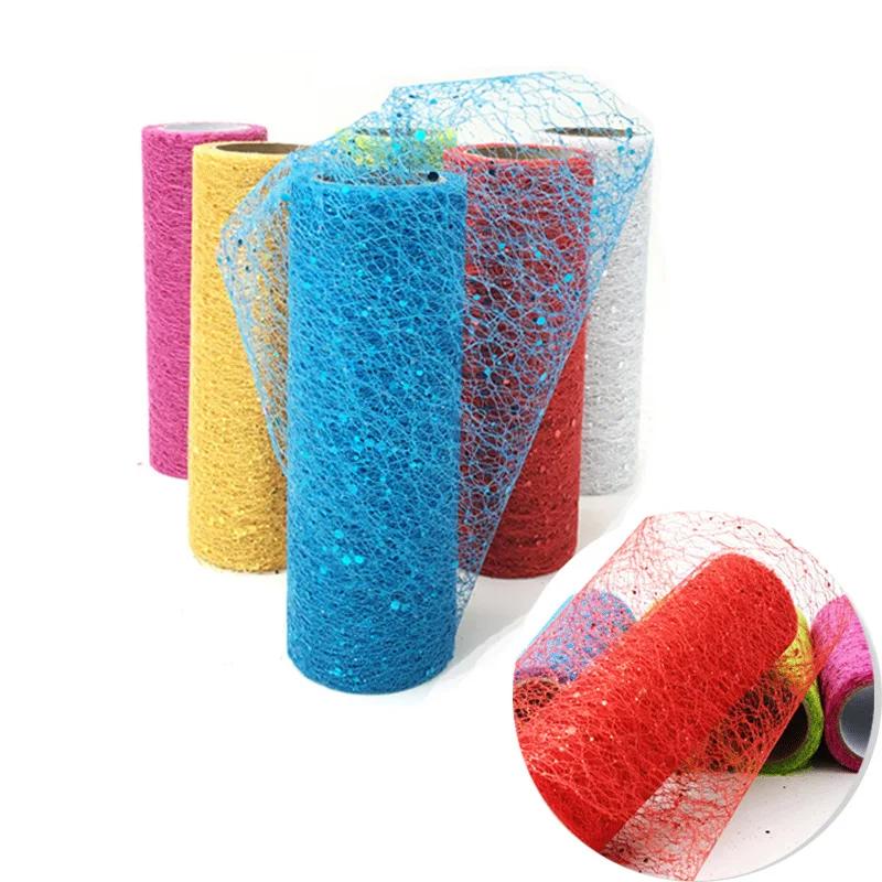

Glitter Tulle Roll Organza Sheer Gauze Element for DIY Tutu Skirt Gift Craft Party Chair Sash Wedding Party Decoration 15CM*5Y