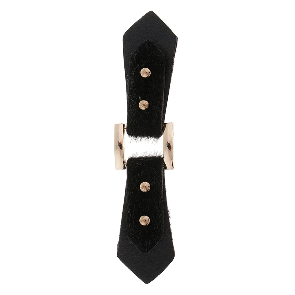 1 Pair Leather Button Toggle Closure with Metal Buckles for Coat Jacket Duffle 13.2x2.8cm