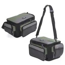 Двухцветная квадратная водостойкая рыболовная сумка большой емкости многоцелевая приманка двухслойная Рыболовная Снасть упаковка наружная сумка через плечо