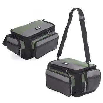 

Bi-Color Square Waterproof Fishing Bag Large Capacity Multifunctional Lure Two-Layer Fishing Tackle Pack Outdoor Shoulder Bag